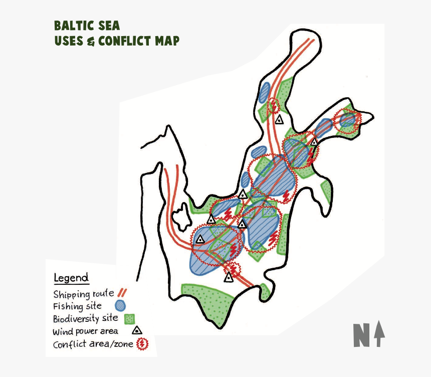 Baltic Sea Uses & Conflict Map, HD Png Download, Free Download