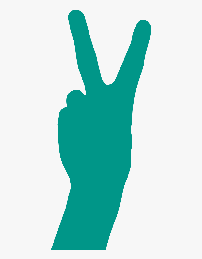 2 Fingers Hand Silhouette, HD Png Download, Free Download