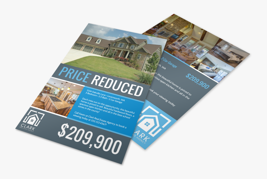 Real Estate Price Reduced Flyer Template Preview, HD Png Download, Free Download