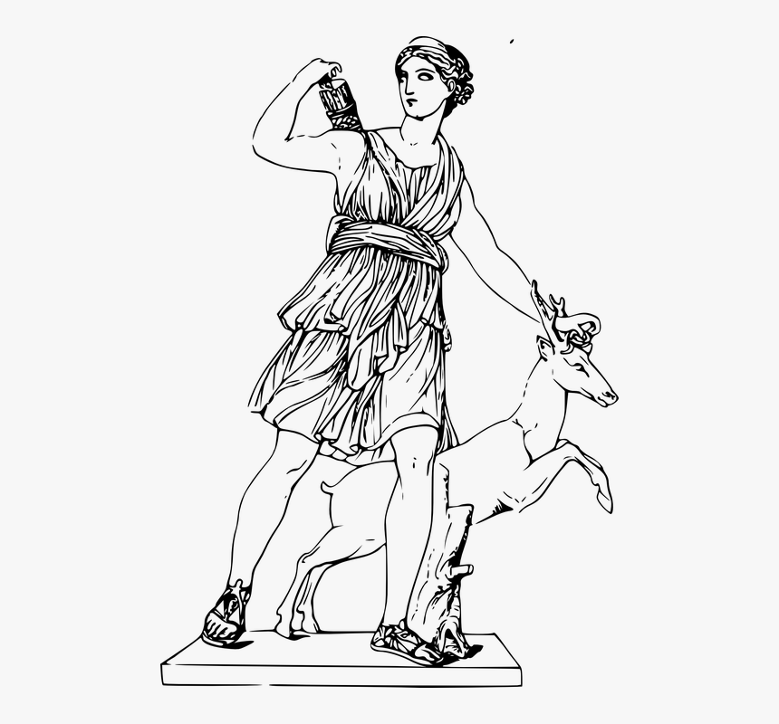 Goddess, Greek, Artemis, Hunting, Statue, Female, HD Png Download, Free Download