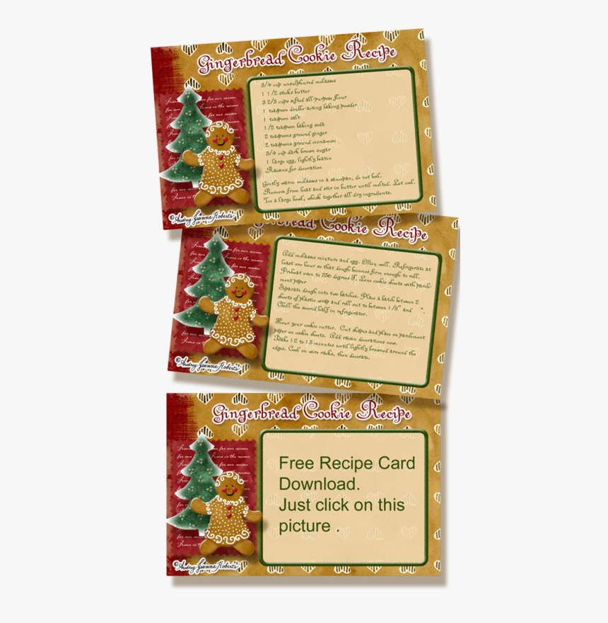 Free Gingerbread Man Cookie Recipe Card & Blank Recipe, HD Png Download, Free Download