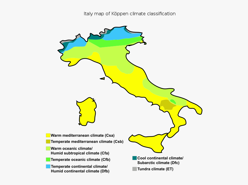 Italy Map Of Köppen Climate Classification, HD Png Download, Free Download