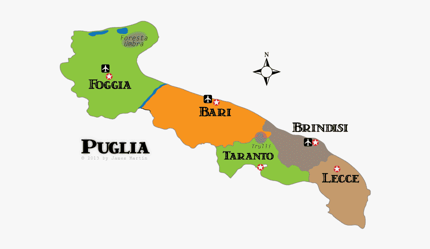 Puglia Provinces, Puglia Regions Map, HD Png Download, Free Download