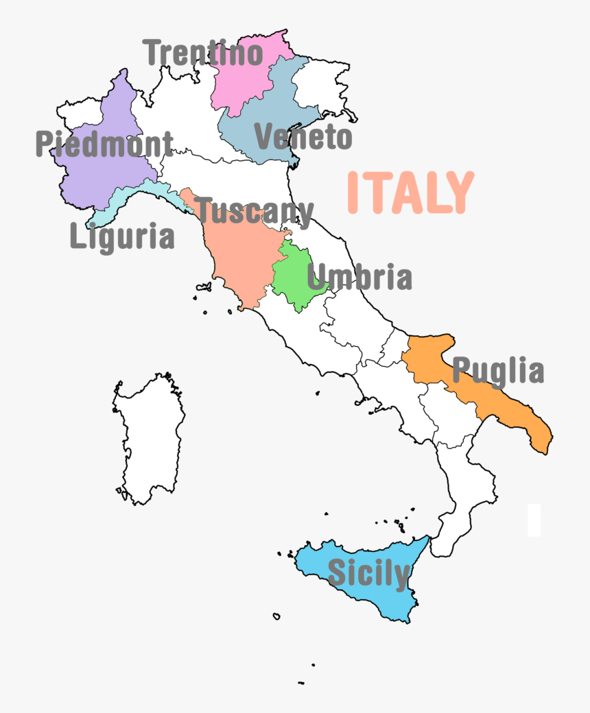 Italy Colour Map Wherewego, HD Png Download, Free Download