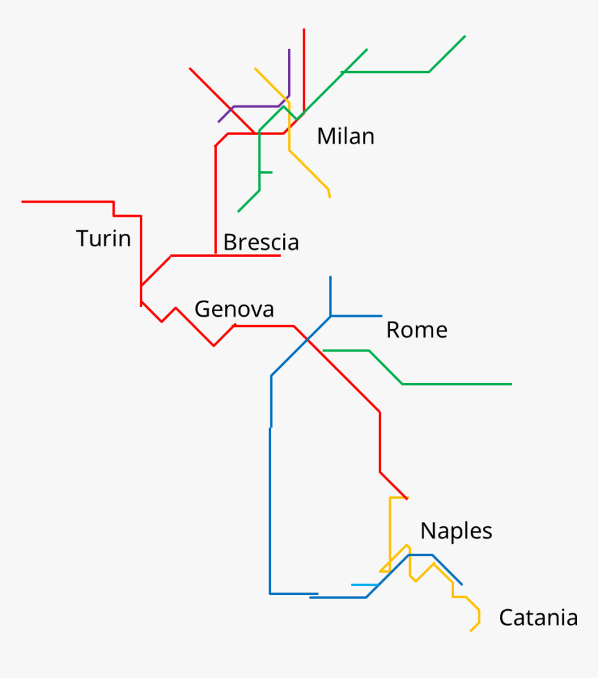 Metro Map Of Italy, HD Png Download, Free Download