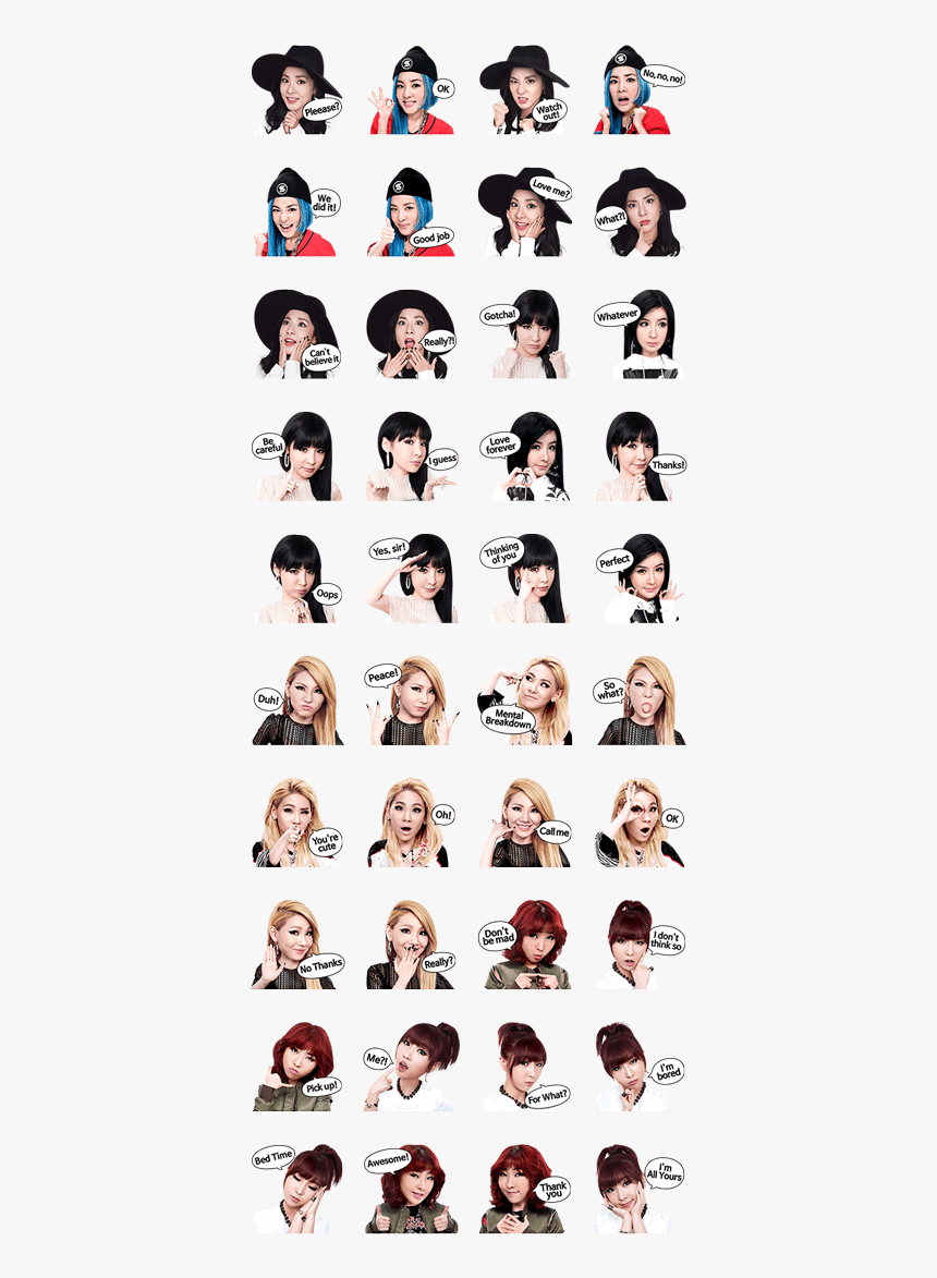 2ne1 Special Edition 2 Line Sticker Gif & Png Pack, Transparent Png, Free Download