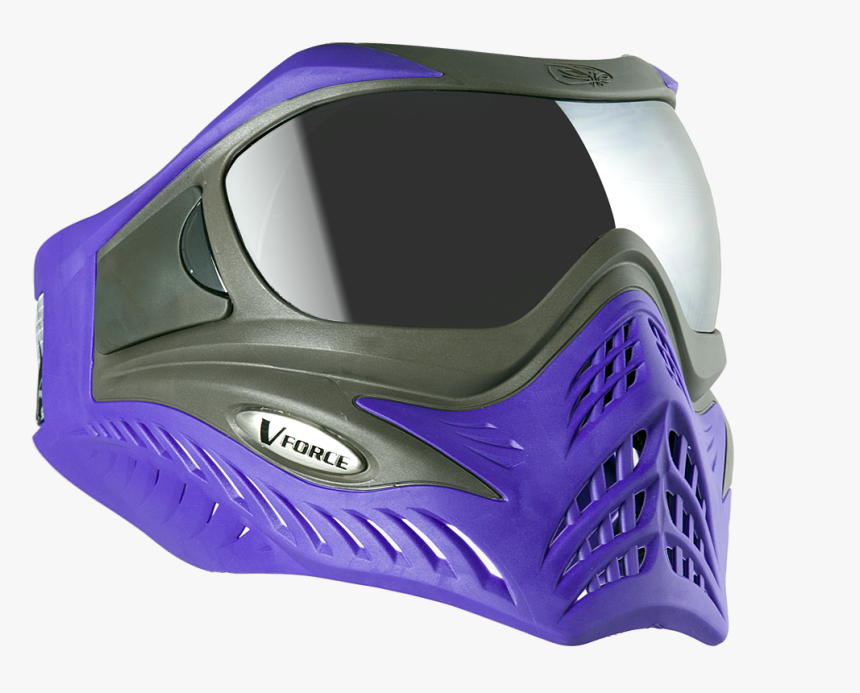 Purple On Grey V-force Grill Paintball Mask, HD Png Download, Free Download