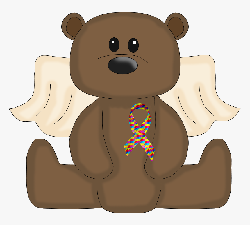 #autism #ribbon #bearwithwings #freetoedit, HD Png Download, Free Download