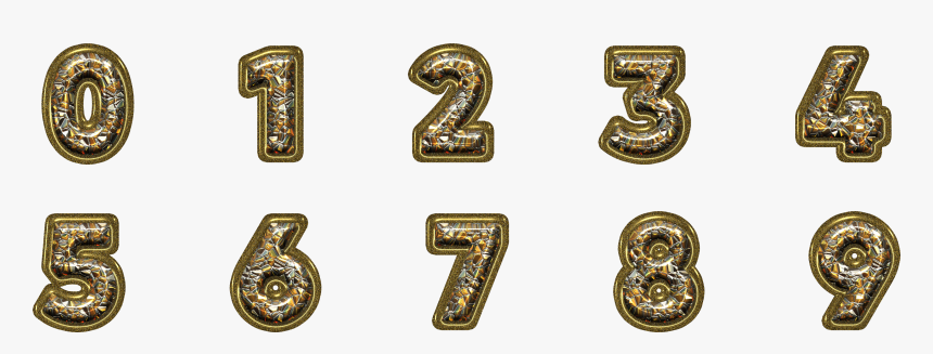 Free Download ~ Chunky Gold Alphabet And Numbers, Commercial, HD Png Download, Free Download