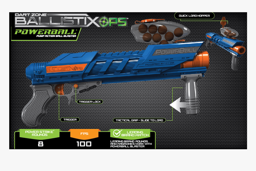 The Dart Zone® Ballistixops™ Powerball Blaster, HD Png Download, Free Download