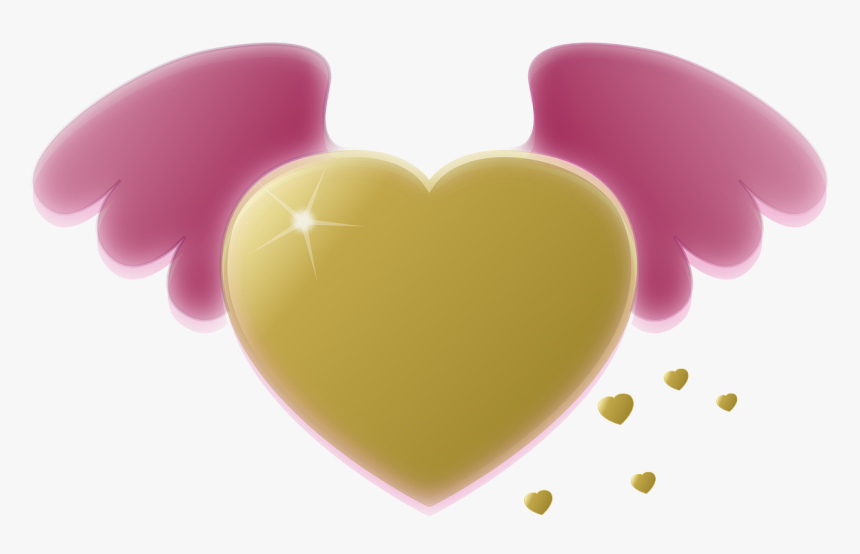 Golden Heart Png, Transparent Png, Free Download