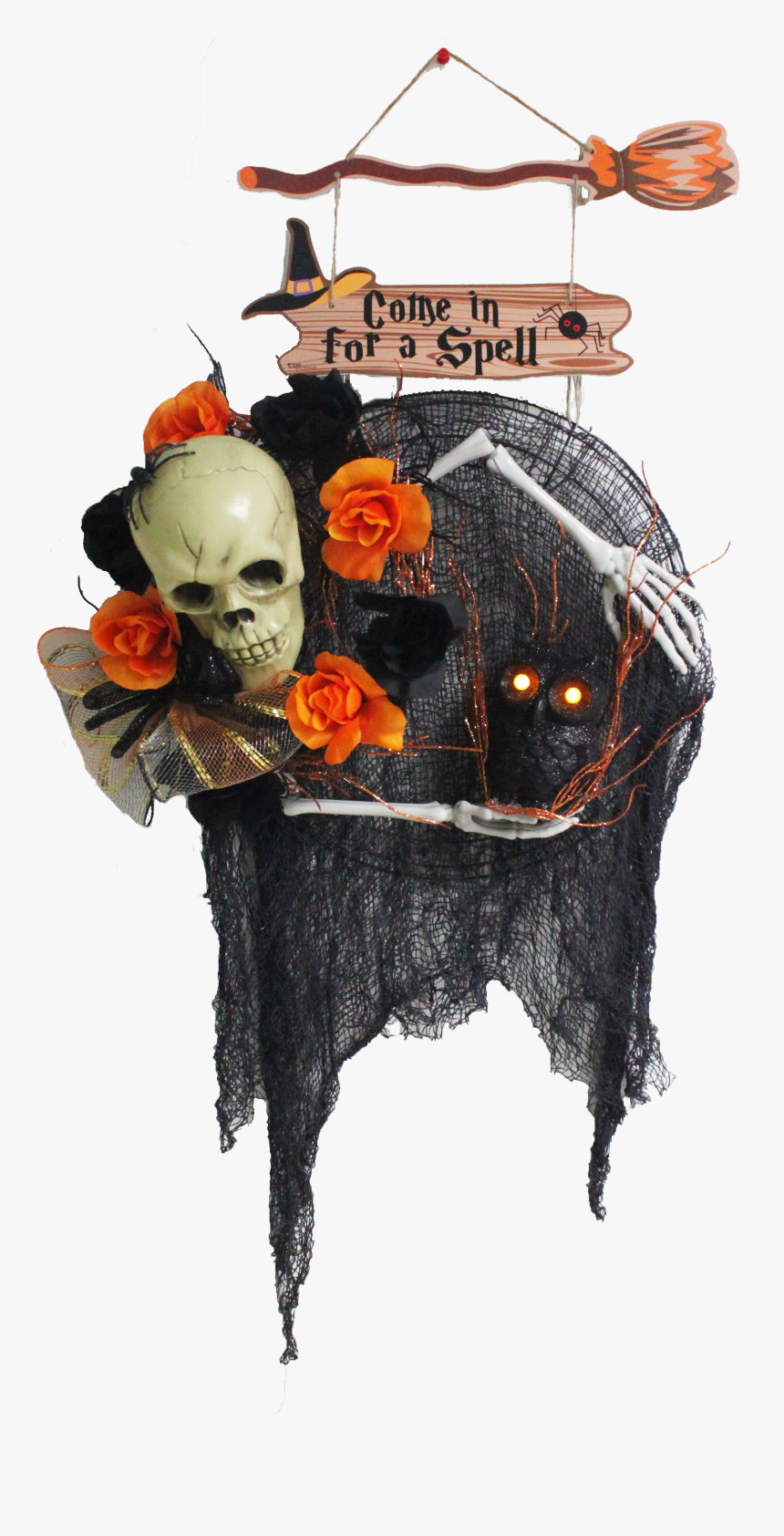Ghoulish Halloween Skeleton Wreath, HD Png Download, Free Download