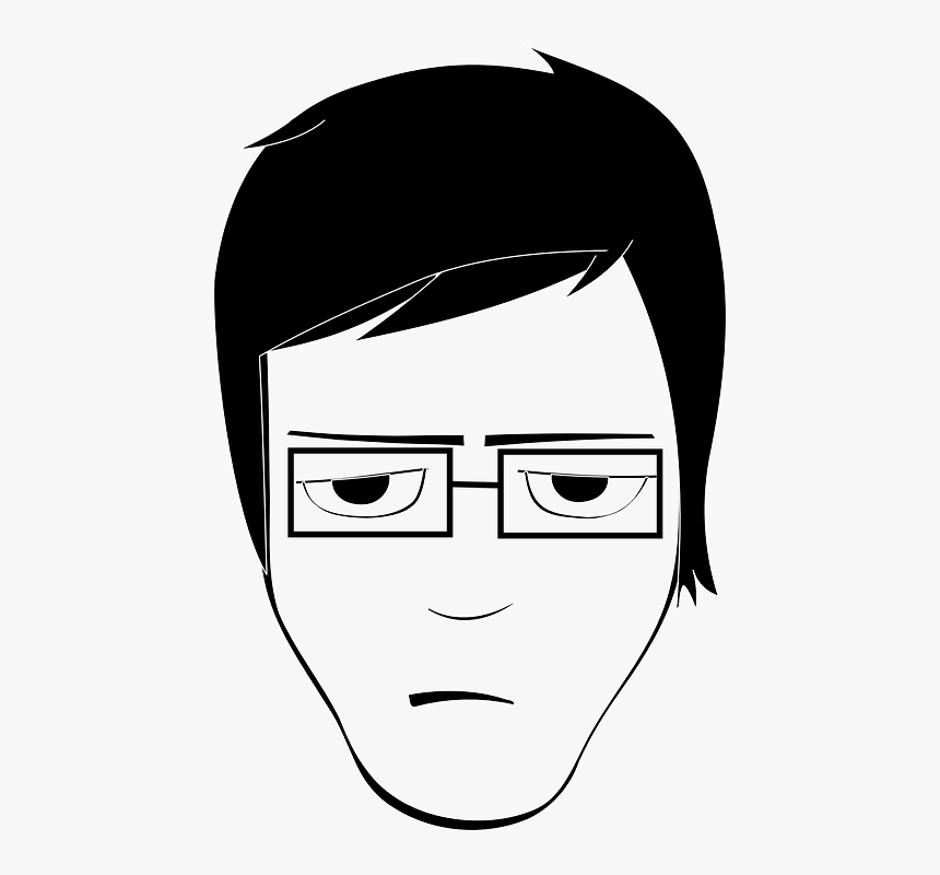 Face, Head, Boy, Man, Angry, Sad, Disappointed, Glasses, HD Png Download, Free Download
