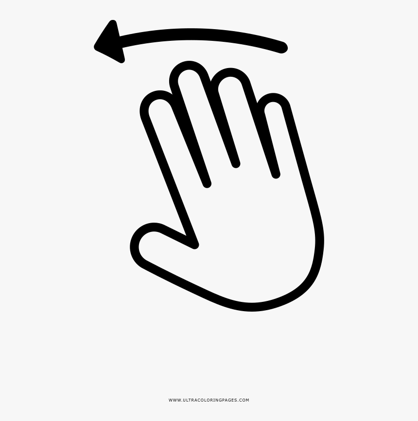 Five Finger Swipe Left Coloring Page Clipart , Png, Transparent Png, Free Download