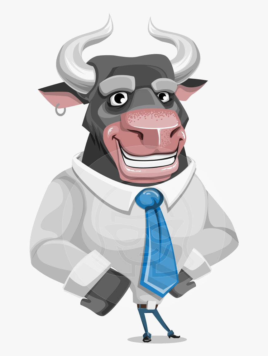 Bull Cartoon Character Dressed With Business Clothes, HD Png Download, Free Download