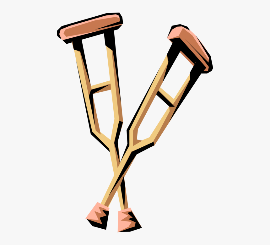 Vector Illustration Of Mobility Aid Crutches For Short-term, HD Png Download, Free Download