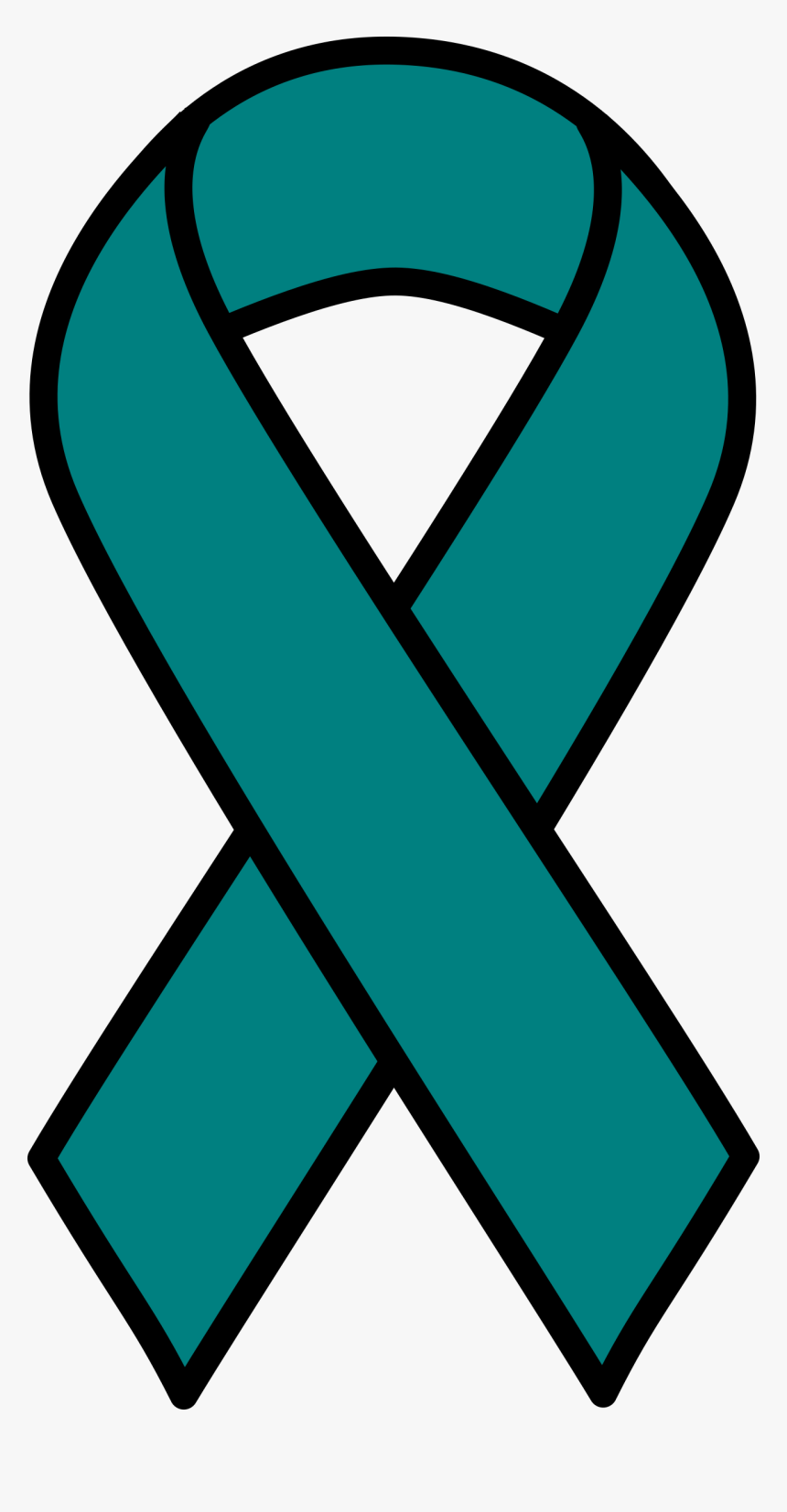 Clipart - Teal Cancer Ribbon Clipart, HD Png Download, Free Download