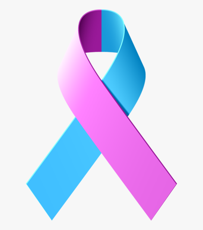 Blue And Pink Ribbon Png, Transparent Png, Free Download