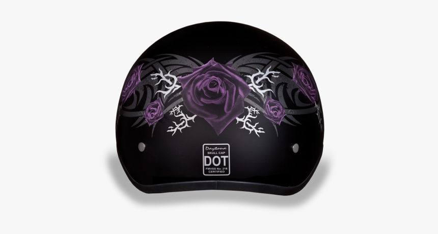 D - O - T - Motorcycle Helmet With Tribal Purple Rose - Womens Half Shell Motorcycle Helmet, HD Png Download, Free Download