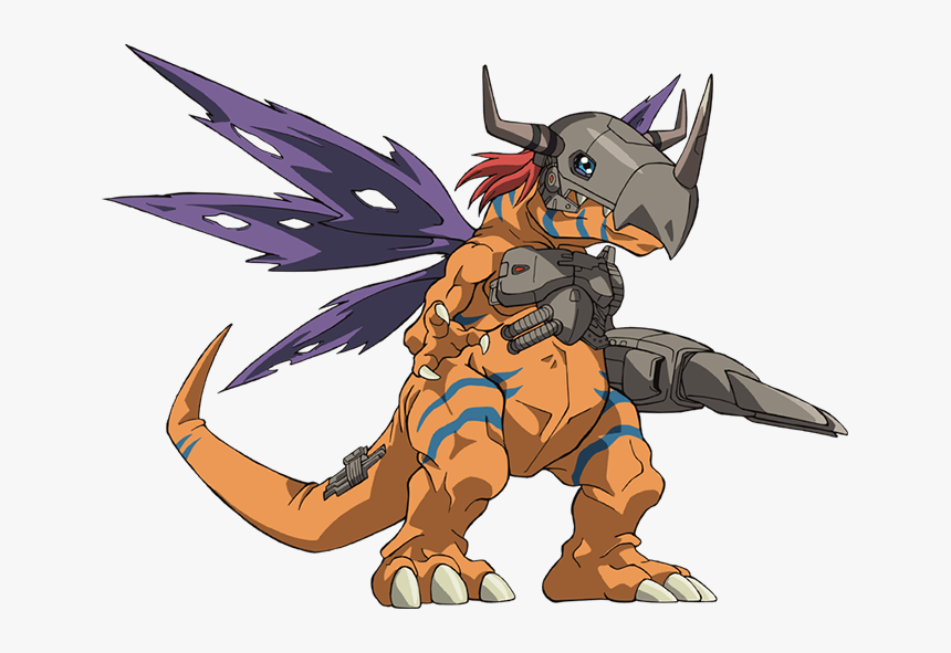 Cartoon,fictional Creature,wing - Digimon Adventure Tri Metalgreymon, HD Png Download, Free Download