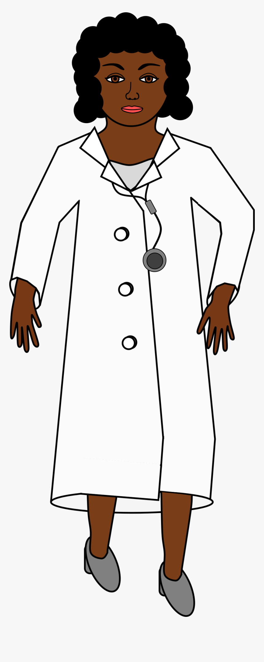 A Doctor With A Stethoscope Clip Arts - Black Woman Scientist Cartoon, HD Png Download, Free Download