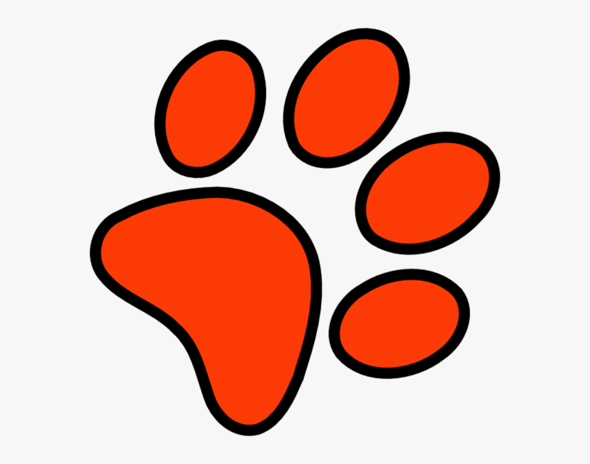 Red Paw Print Clip Art - Orange And Blue Paw Print Png, Transparent Png, Free Download
