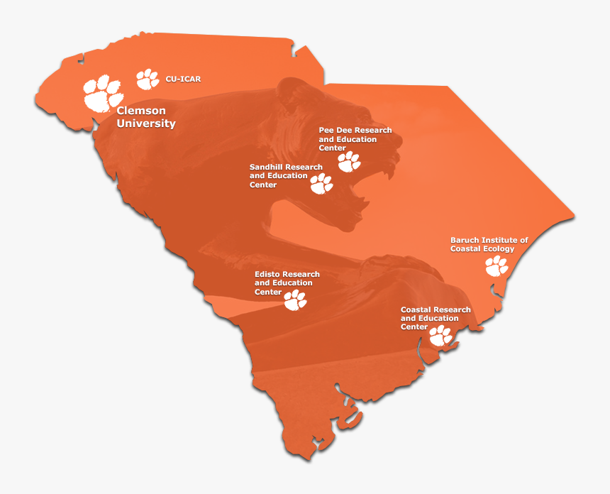 Clemson Sc Map - South Carolina Clemson Map, HD Png Download, Free Download