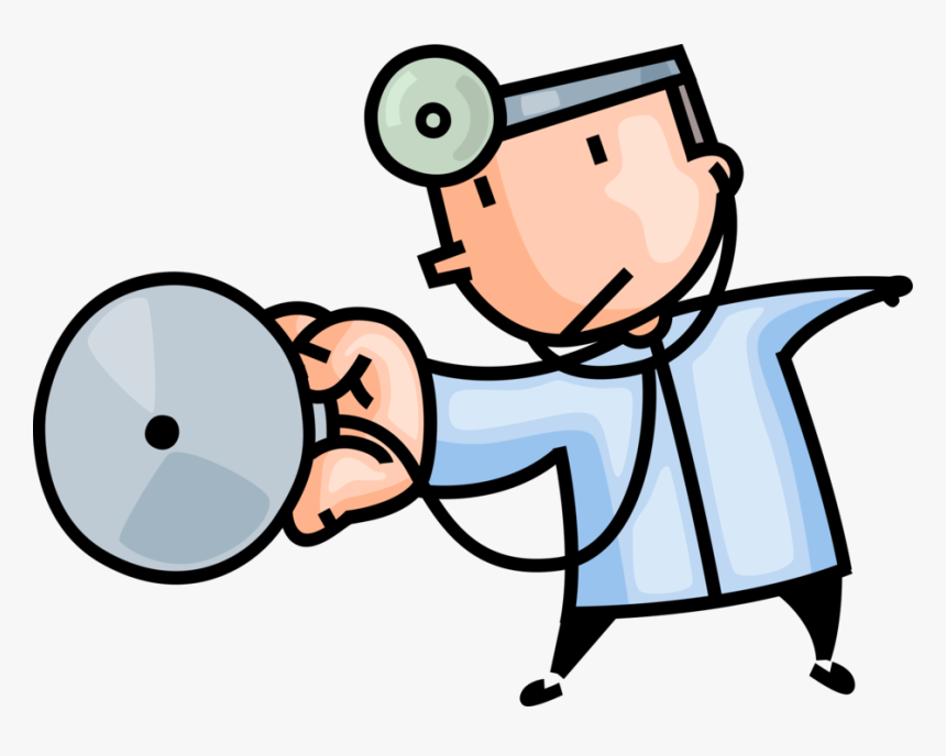 Vector Illustration Of Health Care Professional Doctor - Doctor Stethoscope On Head, HD Png Download, Free Download