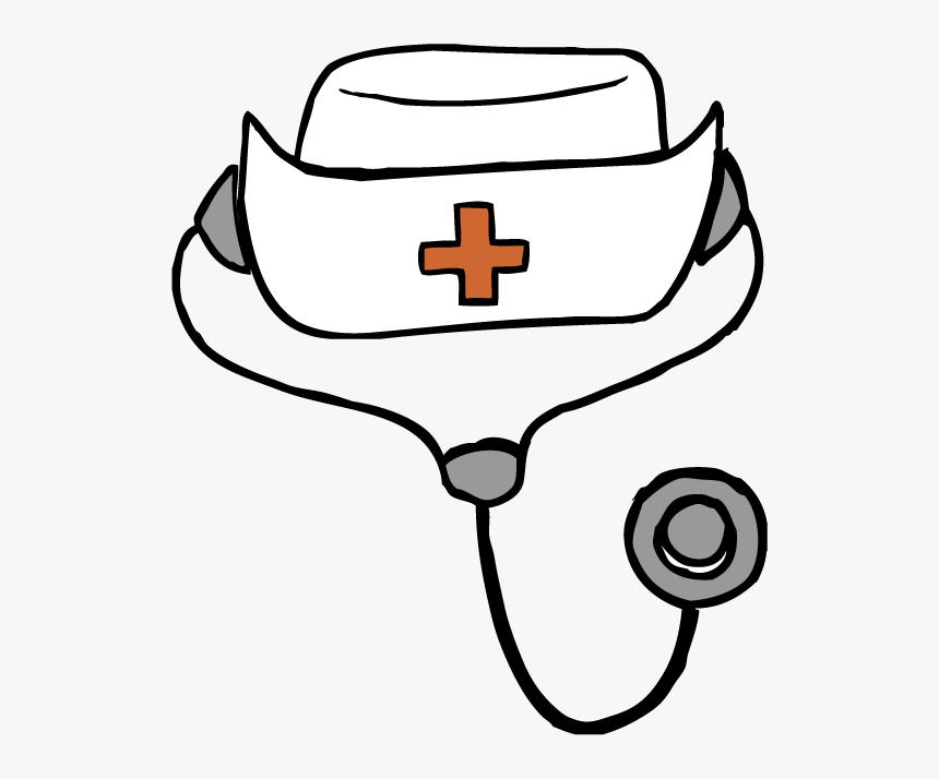 Nurse Hat Vector - Drawing Of A Nurse Hat, HD Png Download, Free Download