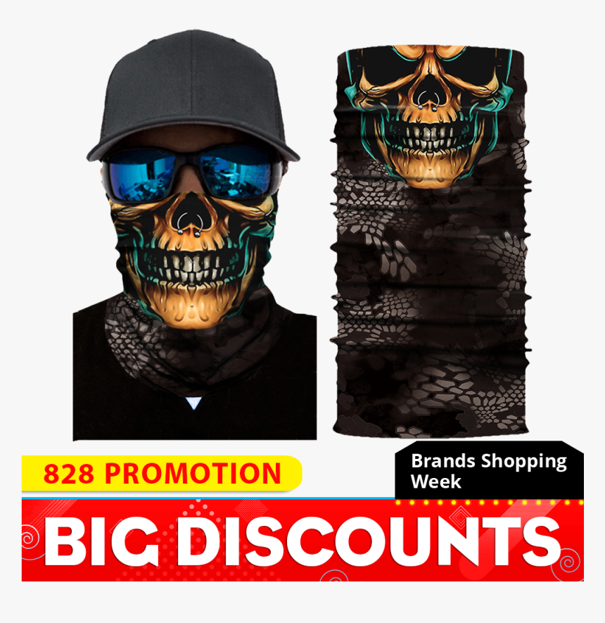 Motorcycle Mask Face Shield Biker Balaclava Ghost Unisex - Elastic Mask Bandana, HD Png Download, Free Download