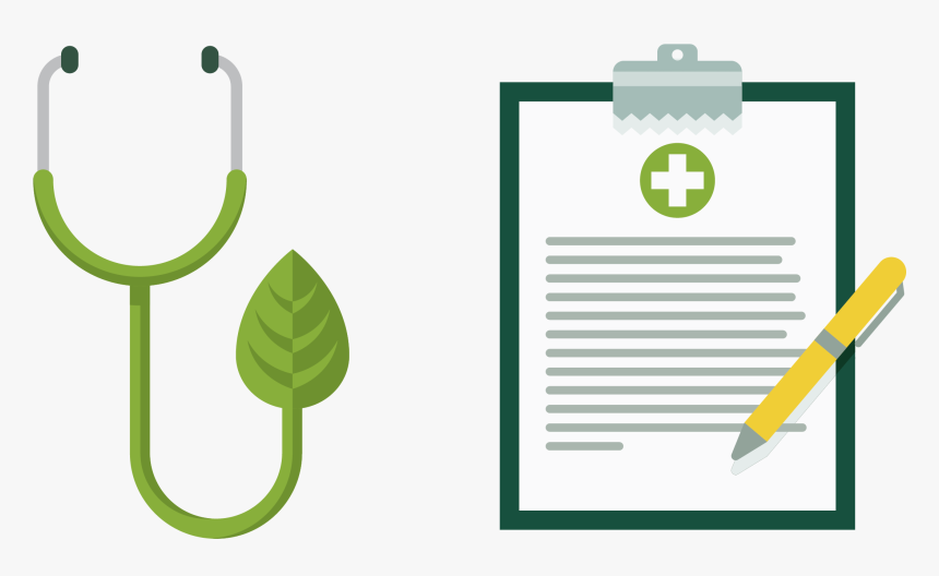 Vector Leaf Stethoscope And Clipboard - Leaf With Stethoscope, HD Png Download, Free Download