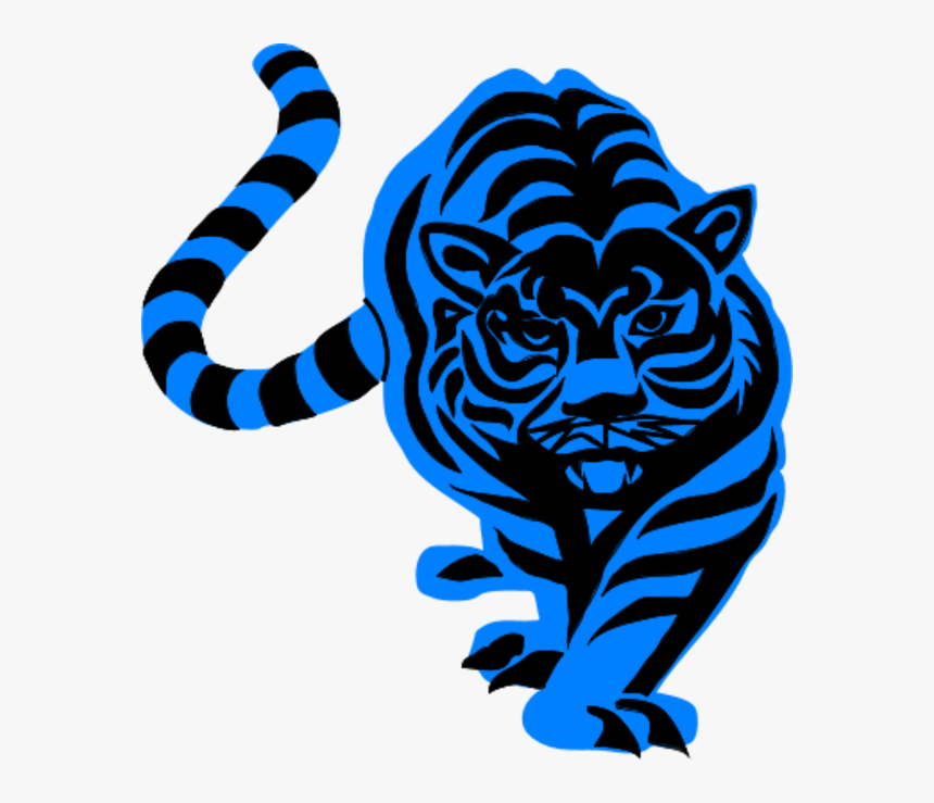 Tiiger Clipart Blue - Tiger Clip Art Black And White Real, HD Png Download, Free Download
