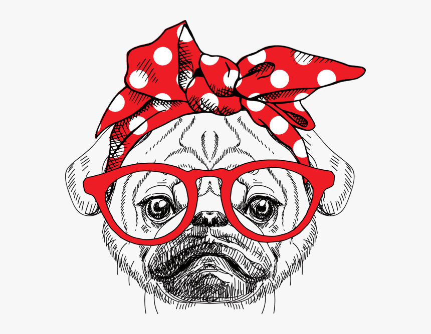 Pug Bandana Tee, Dog Lover, Dog Lover Shirt, Dog Lover - English Bulldog Face Clipart, HD Png Download, Free Download