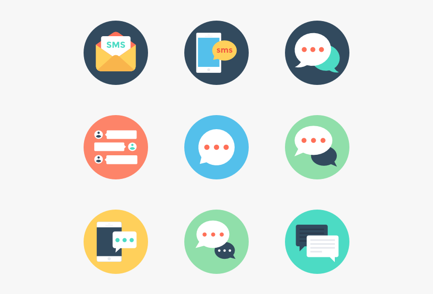 Text Bubbles Png - Text Message Flat Icon, Transparent Png, Free Download