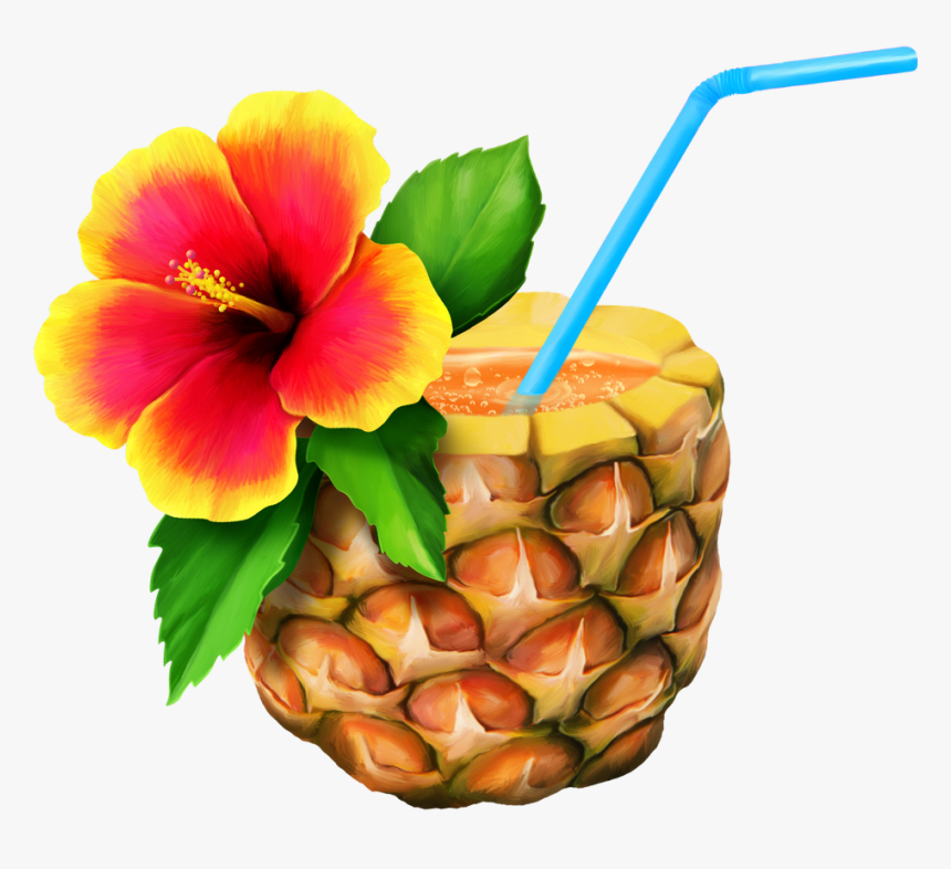 #verao #bebida #flor #tropicalprints #abacaxi🍍 #freetoedit - Hawaiian Clip Art, HD Png Download, Free Download