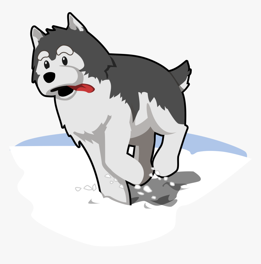 Running In Snow Big - Dogs In Snow Clipart, HD Png Download, Free Download