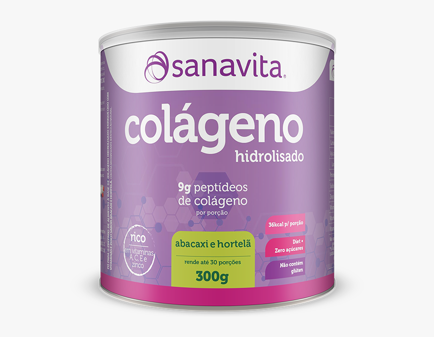 Colágeno Hidrolisado Abacaxi Com Hortelã Sanavita, HD Png Download, Free Download