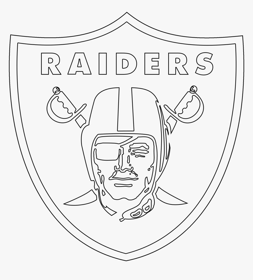 Oakland Raiders Logo Outline - Raiders Logo Coloring Pages, HD Png Download, Free Download