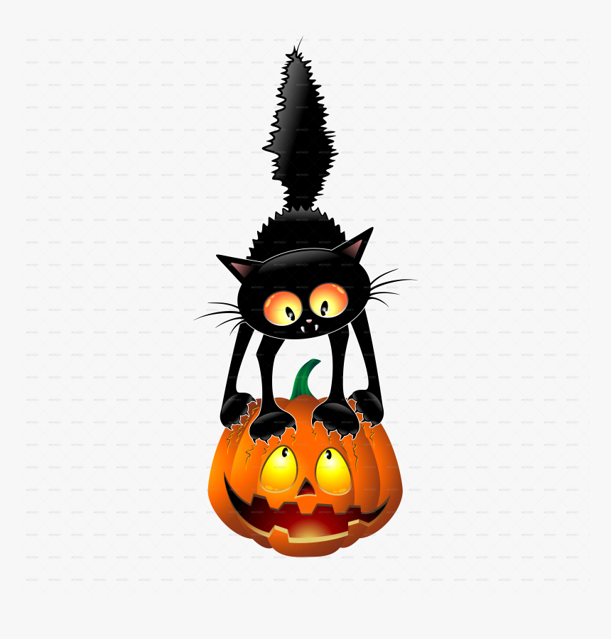 Halloween Cartoon Black Cats, HD Png Download, Free Download