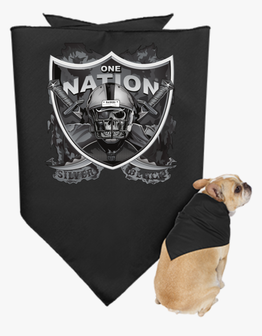 One Nation Silver & Black Doggie Bandana - Logotipos De Los Raiders, HD Png Download, Free Download