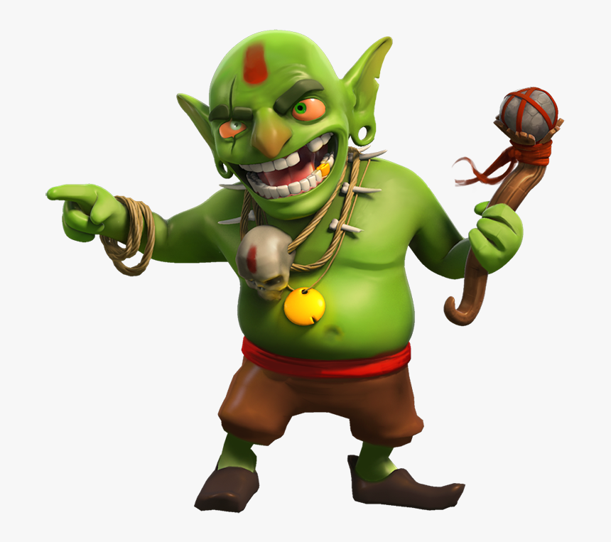 Coc Characters Png - Goblin King Clash Of Clans, Transparent Png, Free Download