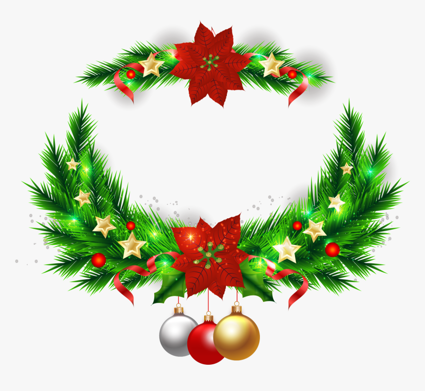 Christmas Tree Wreath Ornament Elements Transprent - Christmas Design Vector Png, Transparent Png, Free Download