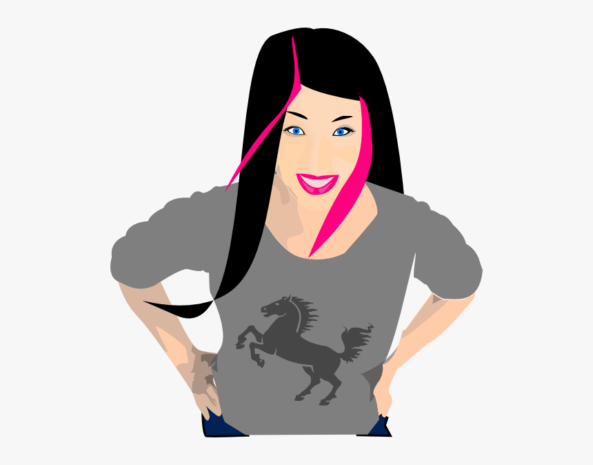 Transparent Pink Hair Png - Black Hair Mum Cartoon, Png Download, Free Download