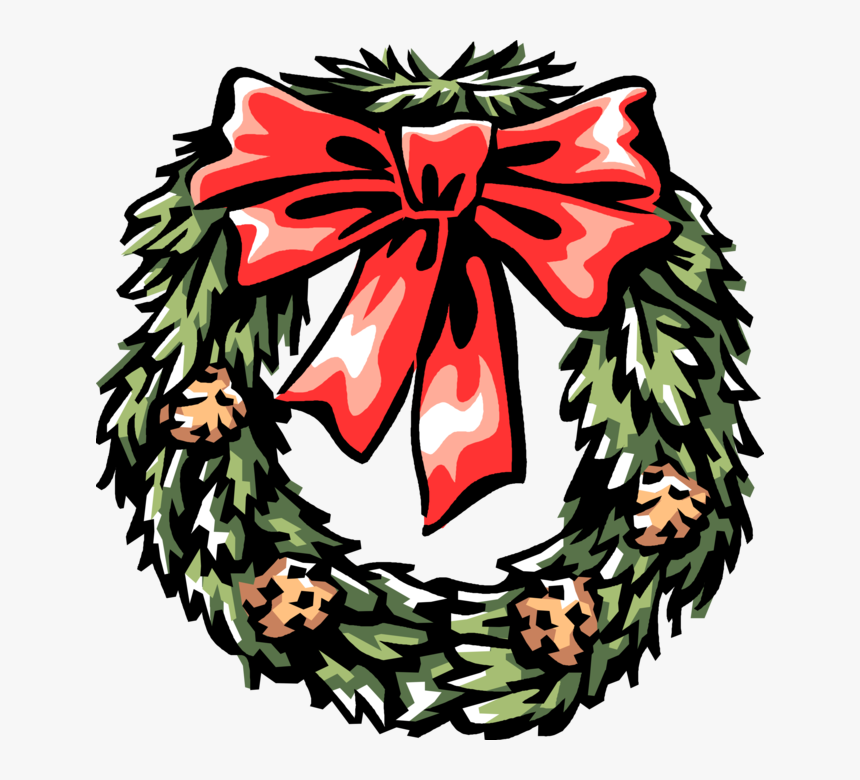 Vector Illustration Of Festive Season Christmas Wreath, HD Png Download, Free Download