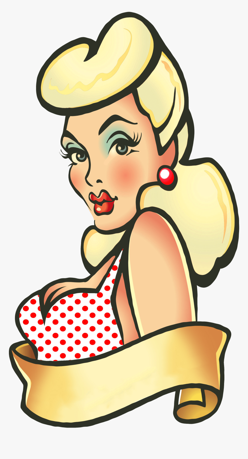 Black Hair Bettie Bang Paige Style - Pin Up Tattoo, HD Png Download, Free Download