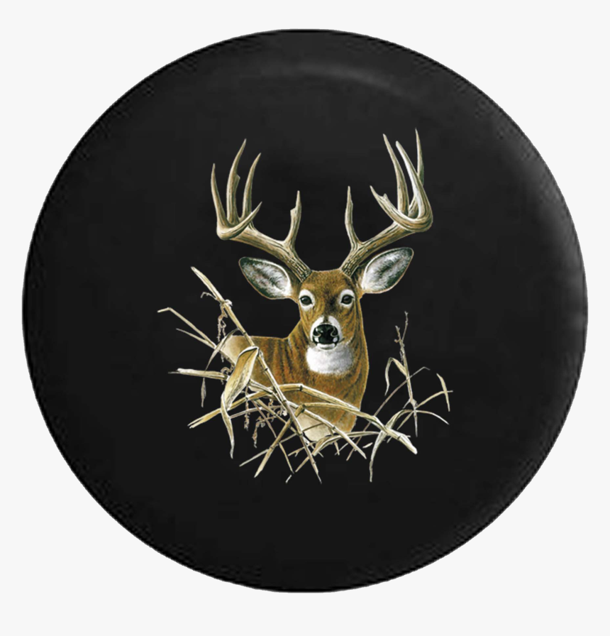 Big Buck Deer Antlers Rack In The Brush Hunting Jeep - Antler, HD Png Download, Free Download