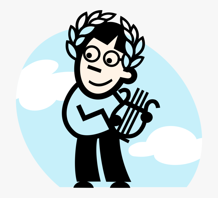 Vector Illustration Of Musician With Laurel Wreath - Person In Deep Thought, HD Png Download, Free Download