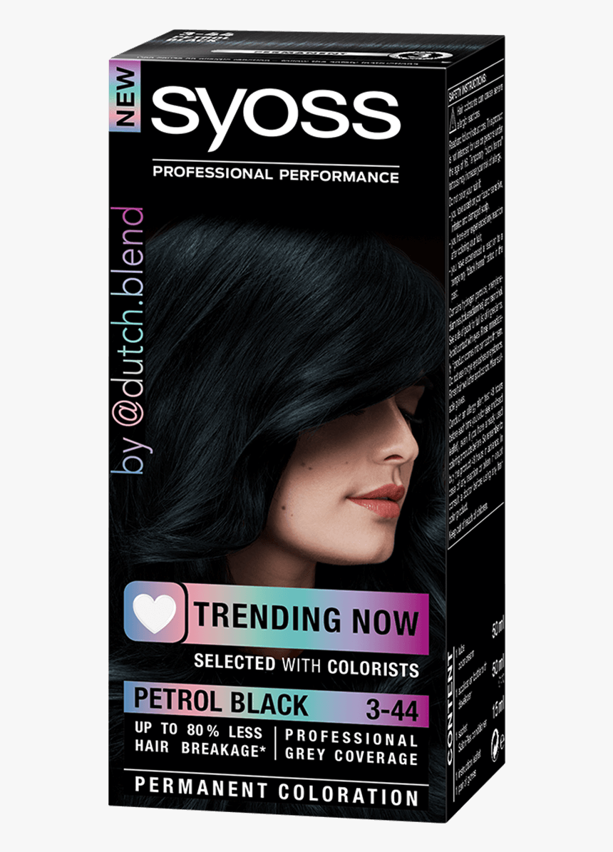 Syoss Com Color Trending Now 3 44 Petrol Black - Syoss, HD Png Download, Free Download