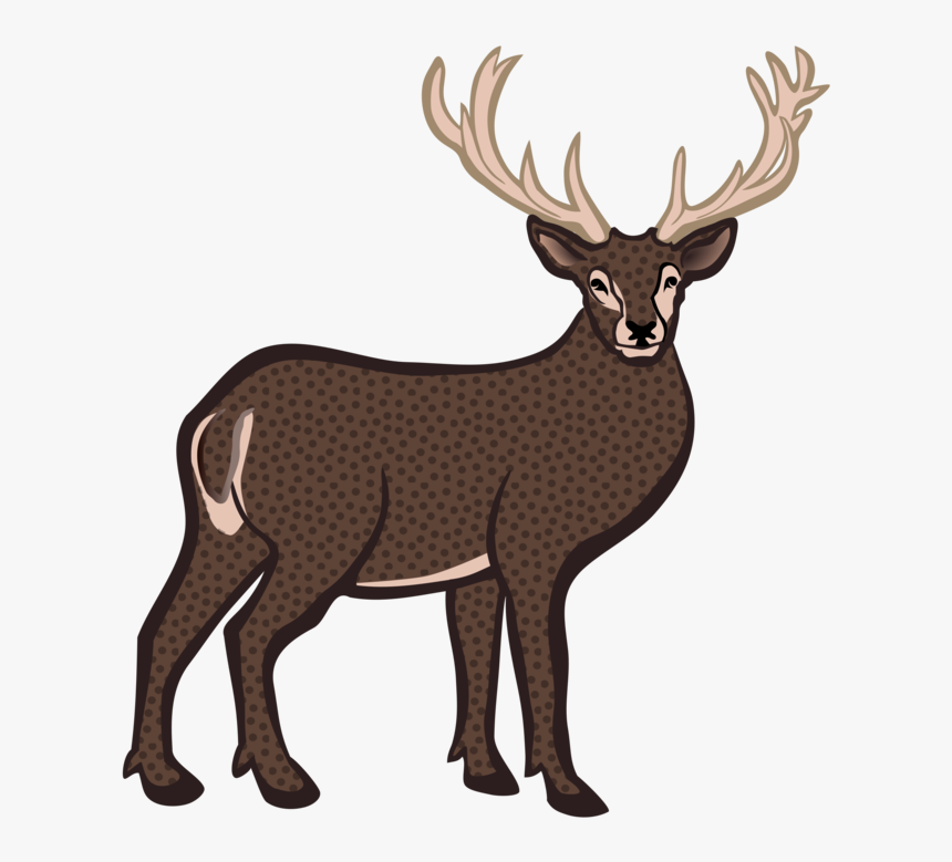 Elk Clipart Deer Rack - Coloured Reindeer, HD Png Download, Free Download