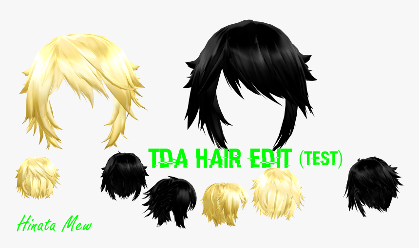 Black Hair Hair Coloring Wig Hairstyle - Mmd Tda Male Hair, HD Png Download, Free Download